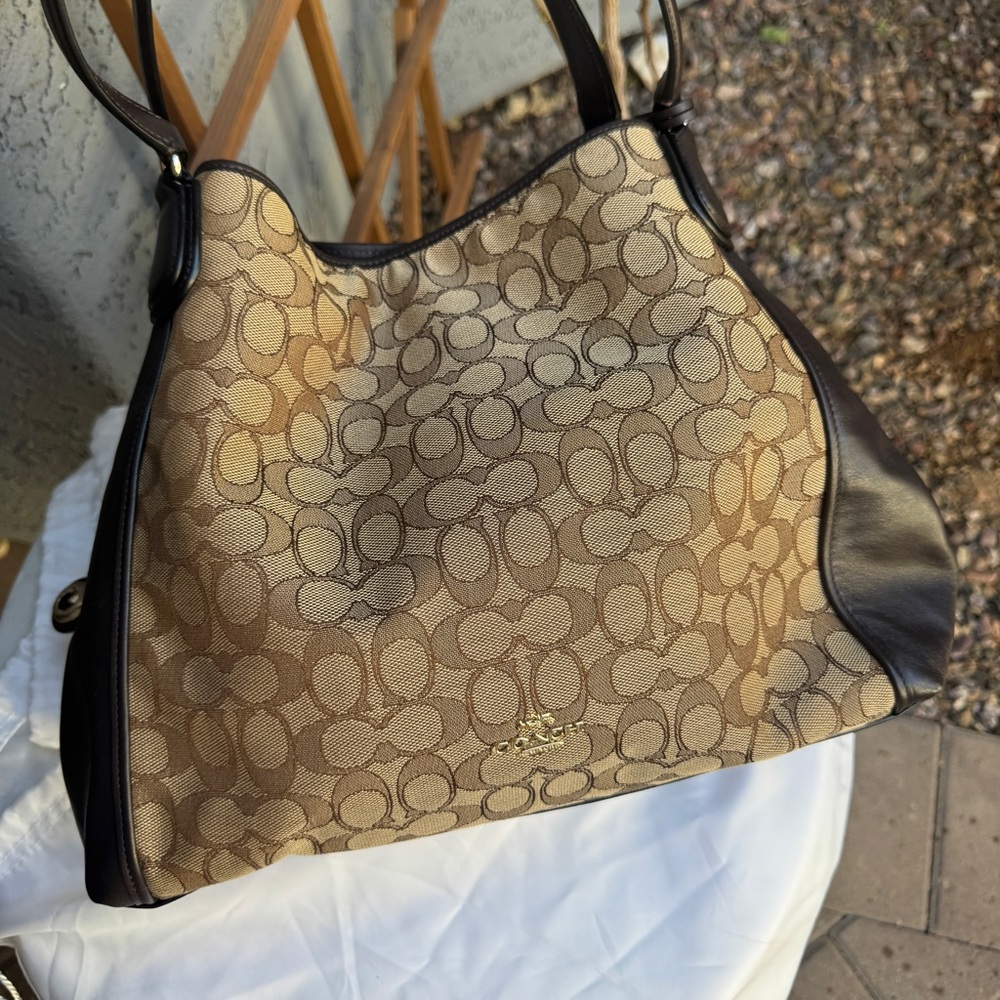 Coach Edie 31 Signature Jacquard Shoulder Bag - Picture 4 of 15